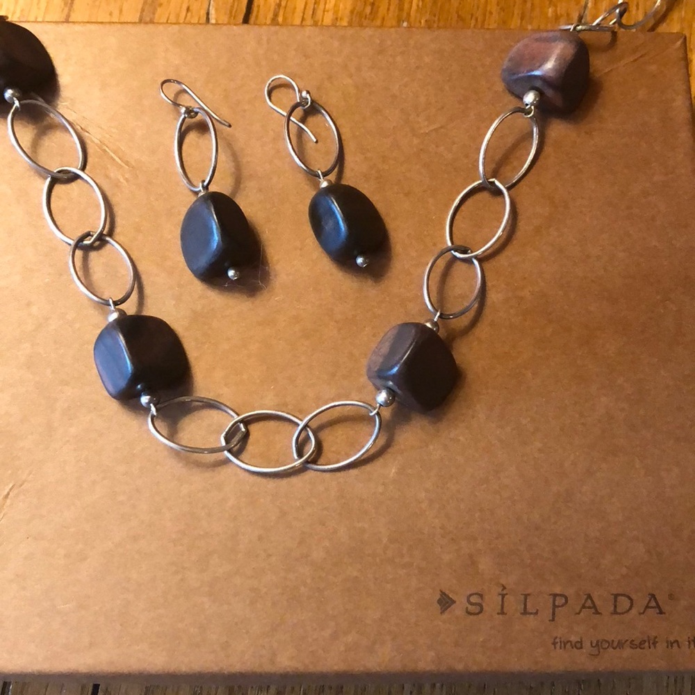 Silpada sterling silver and ebony wood beads